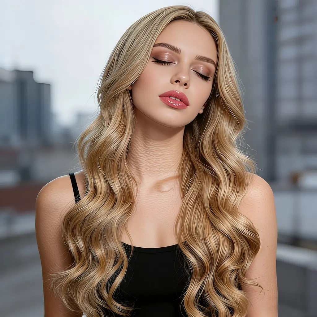 Перука жіноча довга хвиляста Golden Wave Пшеничний блонд 65 см - фото 6