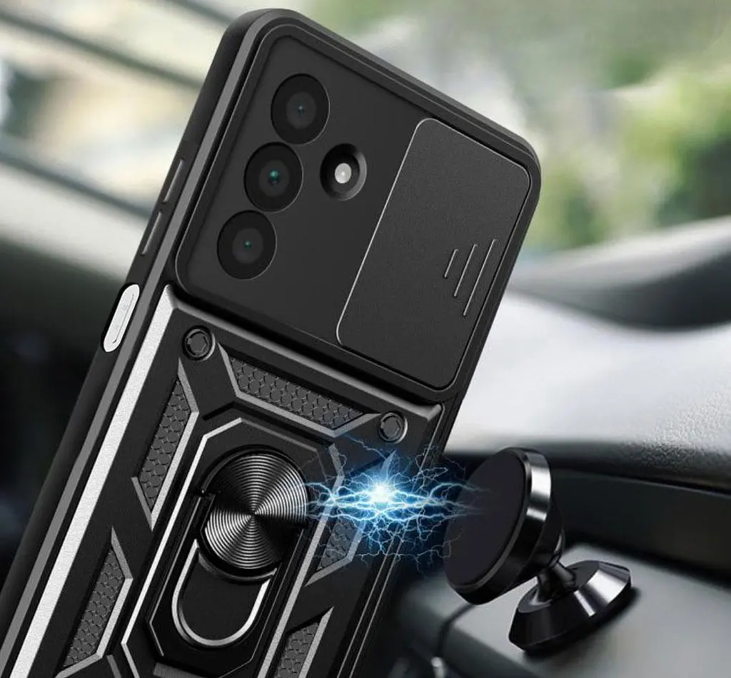 Чохол Primo Shockproof для Samsung Galaxy A26 5G (SM-A266) - протиударний, з підставкою і шторкою камери - Black - фото 8
