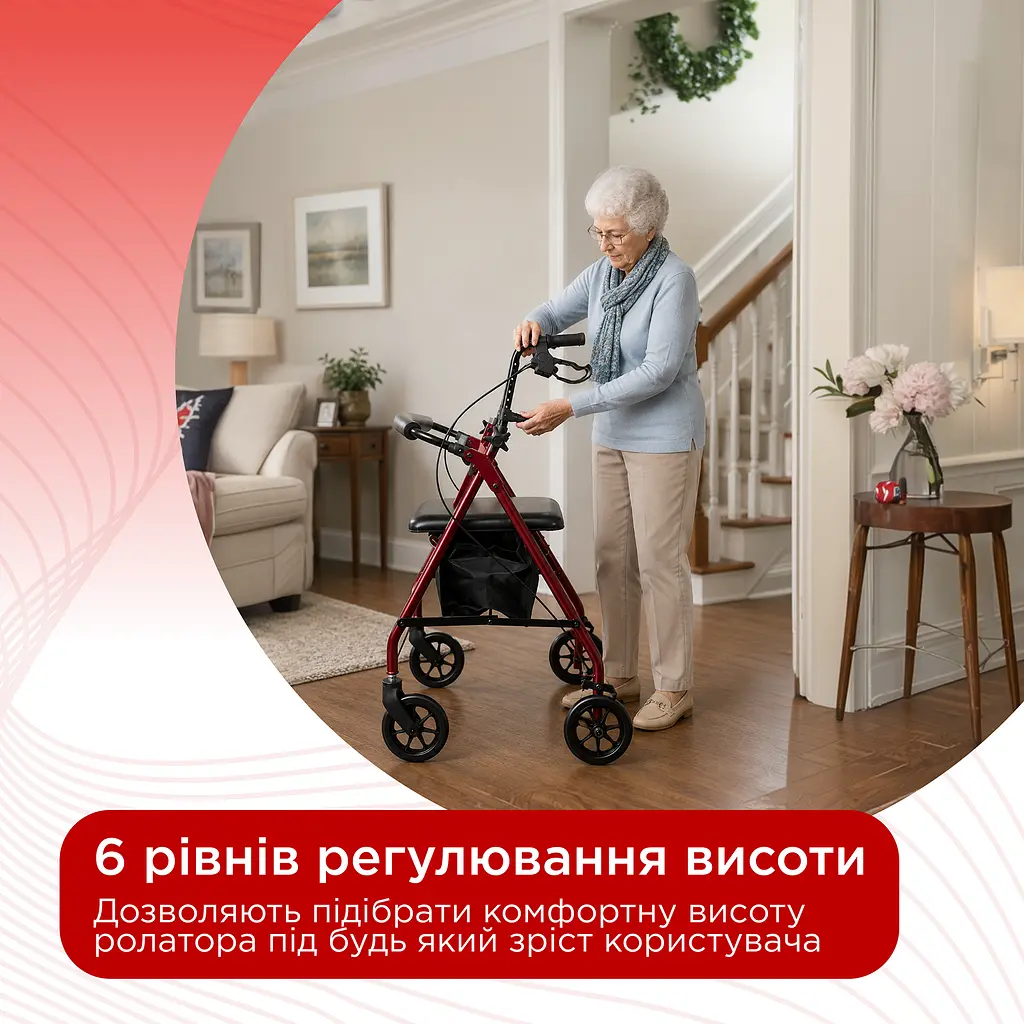 Ходунки на колесах з підвищеною надійністю і функціональністю ролатор Doctor Life 18231 (18231-2429) - фото 7