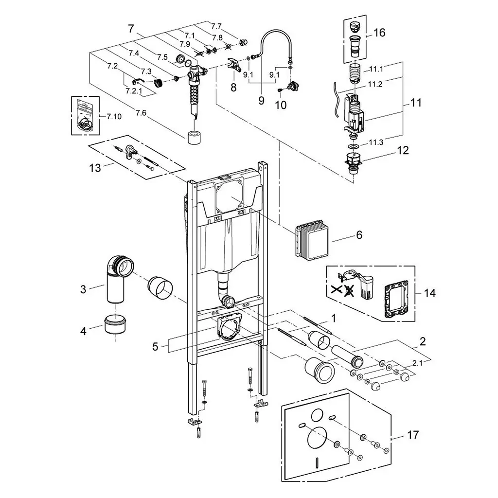 Комплект 4 в 1: Инсталляция GROHE Rapid SL 3 в 1 3884966Q + Унитаз безободочный Kroner Oker WHI533536 RIMLESS с сиденьем Slim Duroplast / Soft-close / Quick relase KO533536WHIR (388496 - фото 5