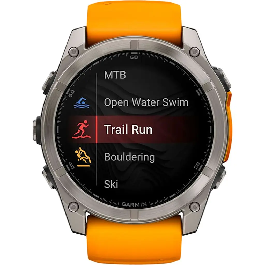Смарт-годинник Garmin Fenix 8 AMOLED Sapphire 51mm Titanium with Spark Orange/Graphite Silicone Band (010-02905-10) [115048] - фото 9
