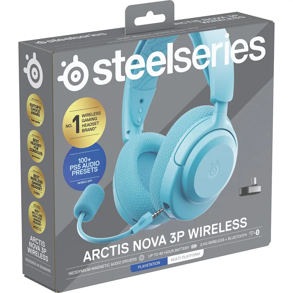 Ігрові навушники SteelSeries Arctis Nova 3P Wireless for Playstation Aqua (61688) [143299] - фото 6
