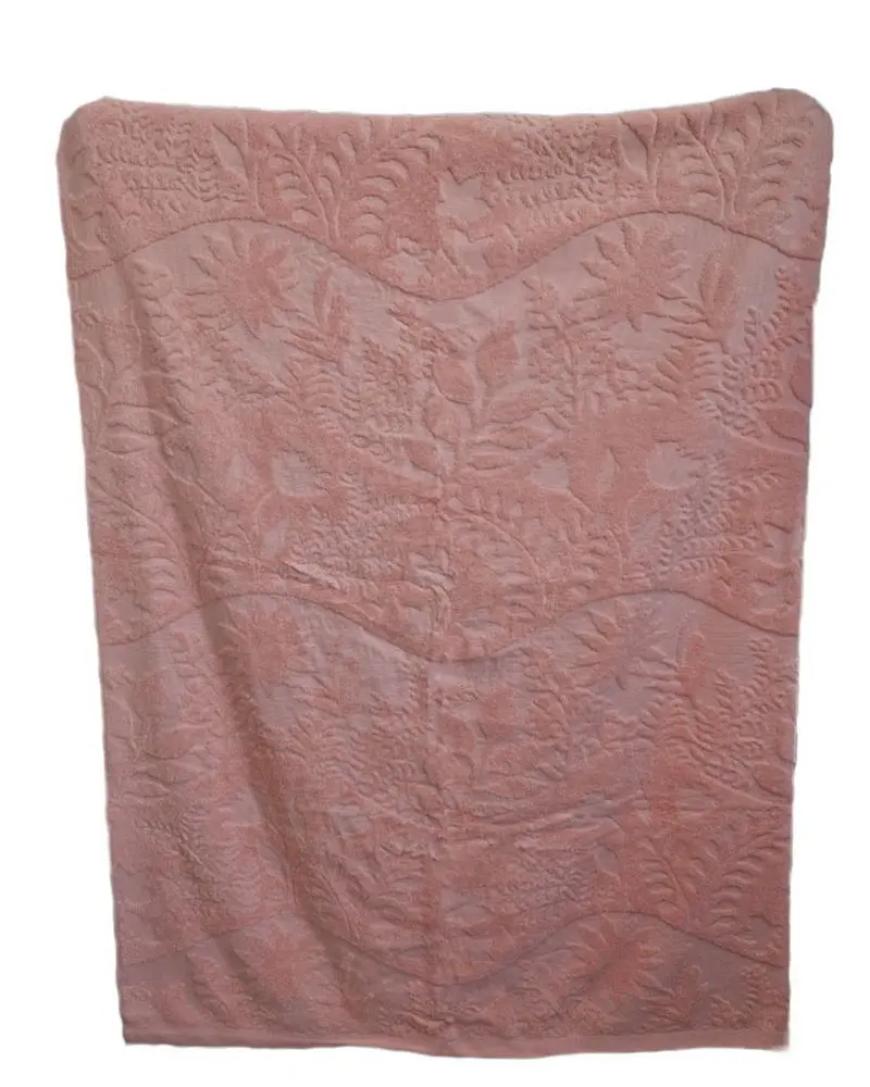 Простирадло махрове жакардове Parisa Home Premium 200х220 щільність 470 г/м2 персикове - фото 2