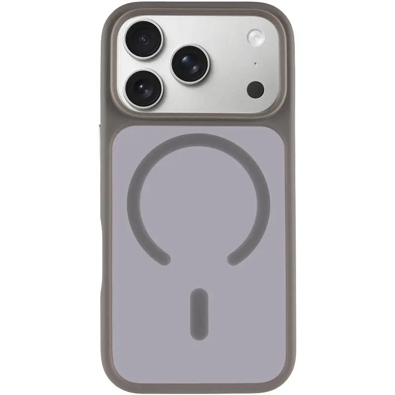 TPU+PC чохол Metal Buttons with MagSafe для Apple iPhone 17 Pro Max (6.9") Сірий / Grey - фото 2