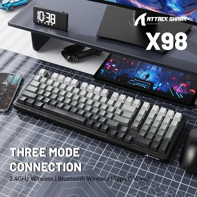 Ігрова механічна клавіатура ATTACK SHARK X98, Чорний - фото 3
