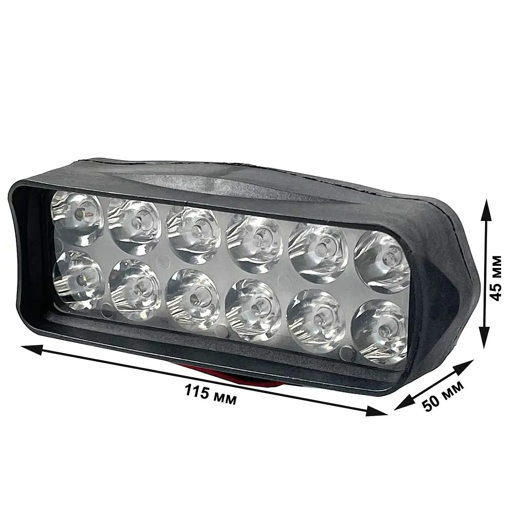 Додаткова LED фара 18W (1,5W x 12) 10-30V 115x50x45 мм Далекий 1 шт. - фото 3