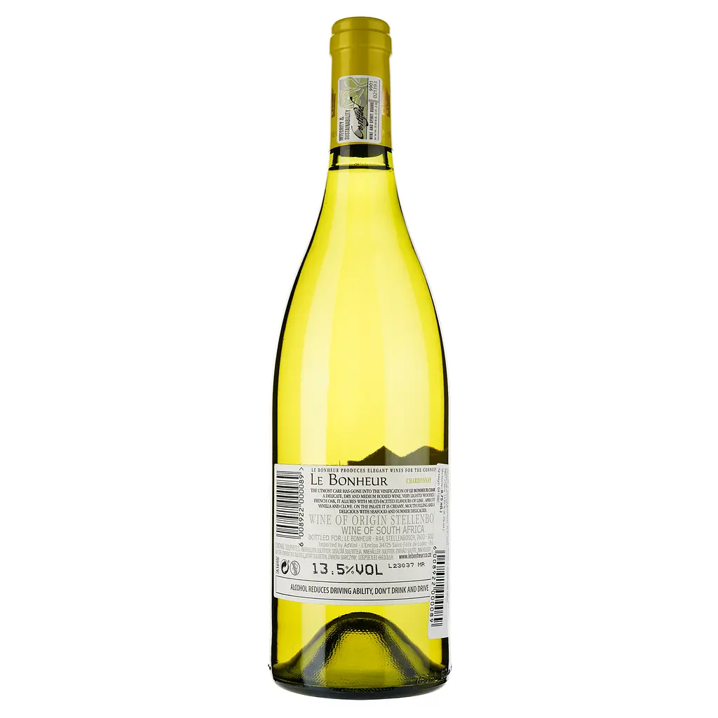 Вино Le Bonheur Chardonnay 2022 белое сухе 0,75 л - фото 2