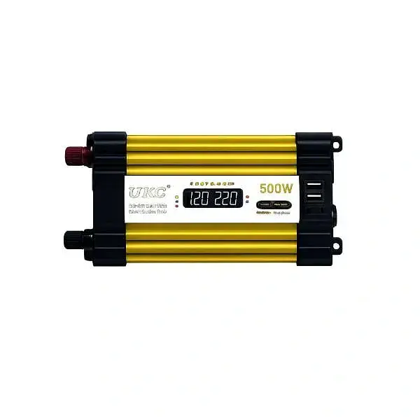 Автомобільний інвертор Жовтий / Перетворювач напруги з 12-220 V, 500 Вт, 2хUSB - фото 4