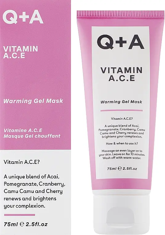 Мультивітамінна маска для обличчя Q+A Vitamin A.C.E. Warming Gel Mask 75 мл - фото 2