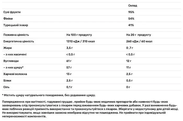 Фруктовый батончик Castus на финиковой основе с инжиром 20 г - фото 2