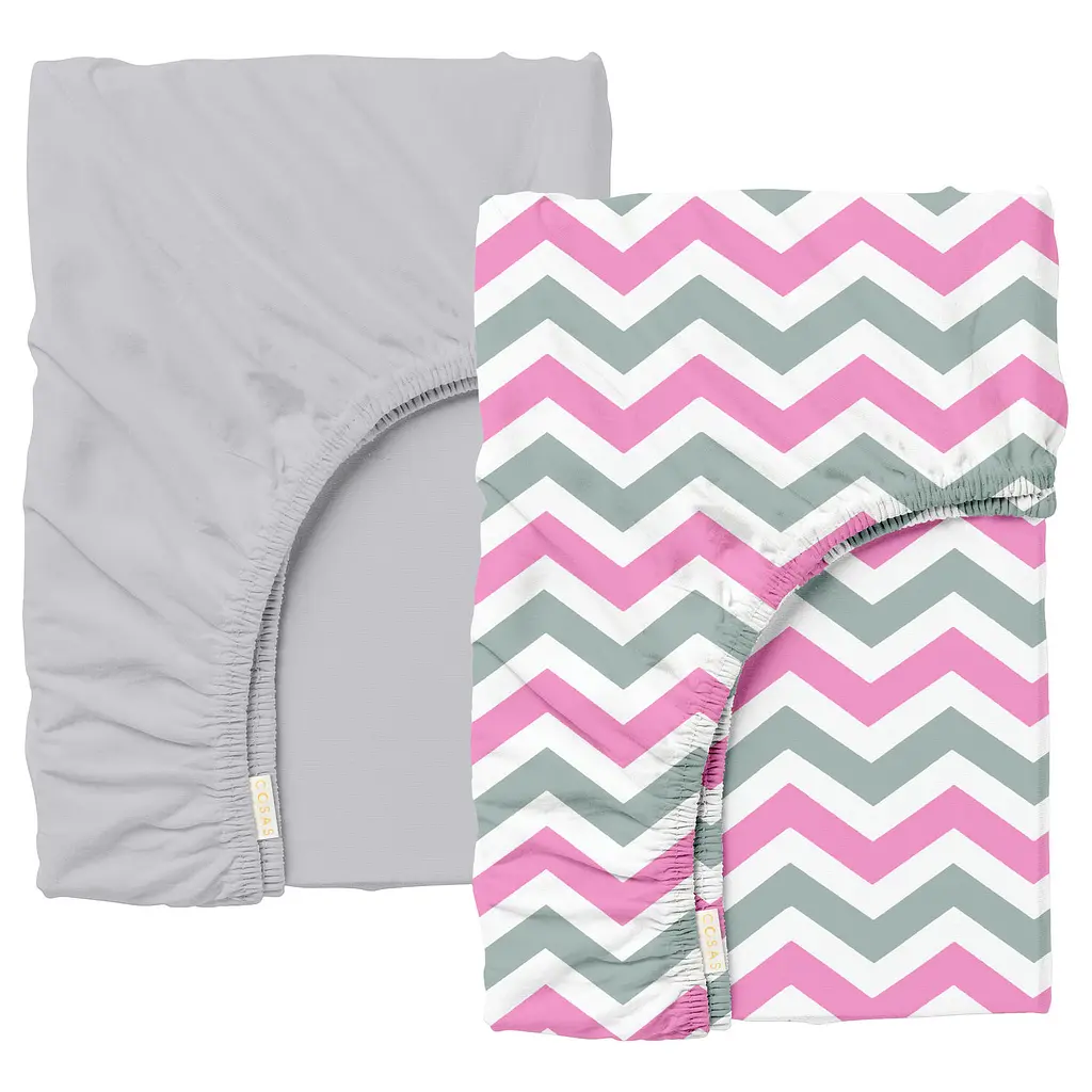 Набір простирадло на резинці 90х200 GREY / GREY ZIGZAG COSAS (4822052058473)