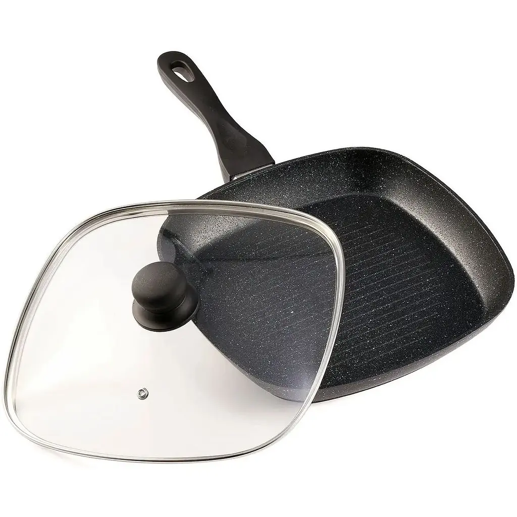 Сковорода-гриль Heinner зі скляною кришкою 28х28 см (HR-BET-ROCA28G) - фото 2