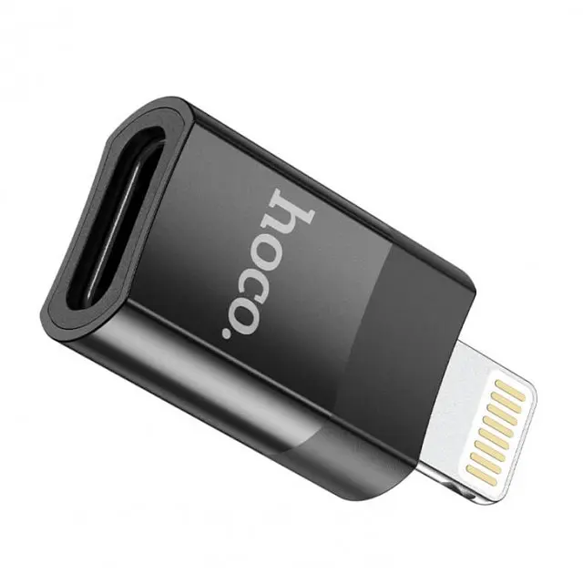 Адаптер Hoco UA17 Lightning тато to Type-C мама USB2.0 adapter чорний - фото 2