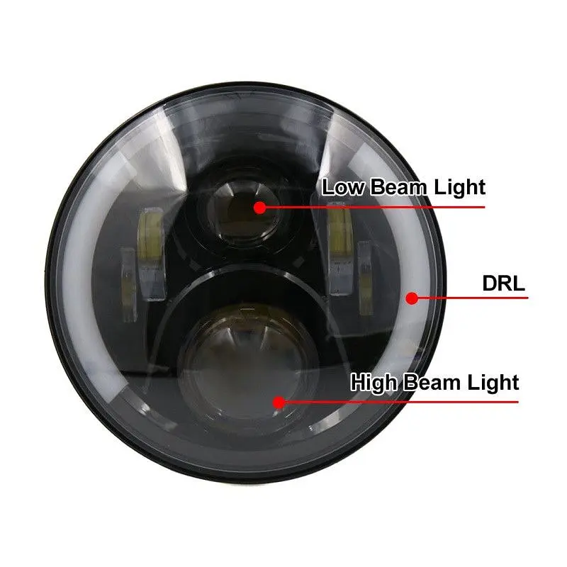 Додаткова LED фара 60 W 10-30V Bi-Led DRL фари 7 дюймів ДХО Ангельські очі 1 шт. (3583) - фото 3