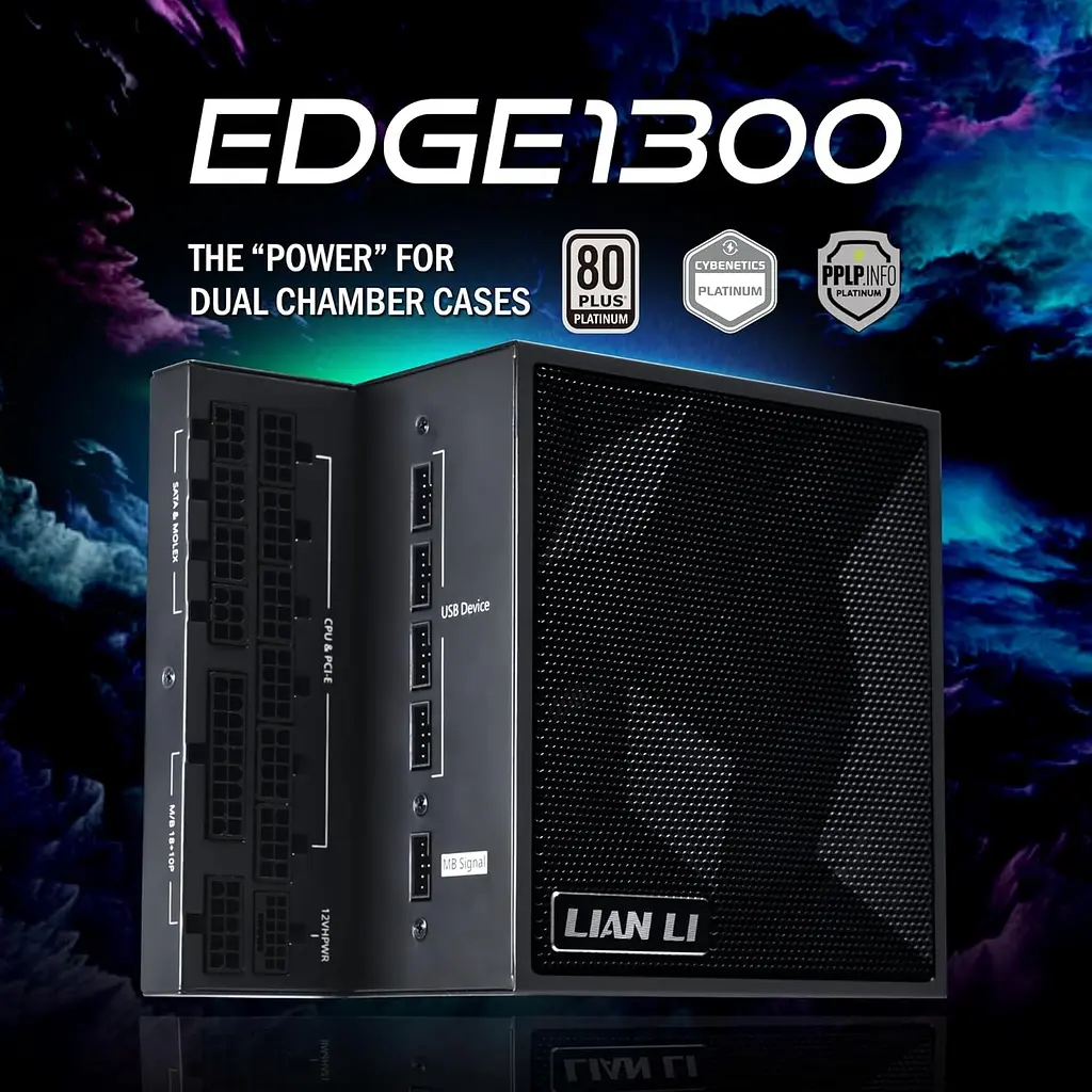Блок живлення Lian Li Edge 1300W 80 Plus Platinum Black (G9P.EG1300.BE00.EU) - фото 2