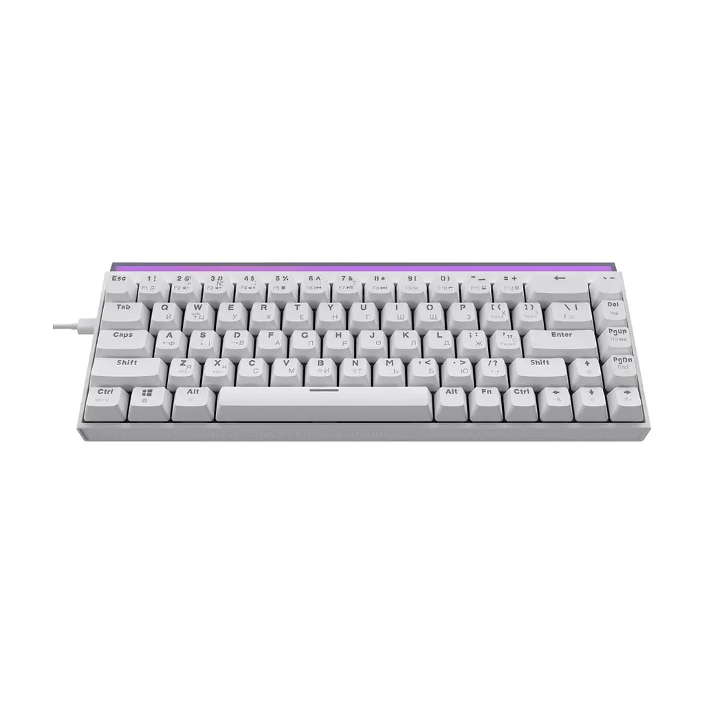 Клавіатура Ajazz NK68 Red Switch USB UA White (NK68-R-W)