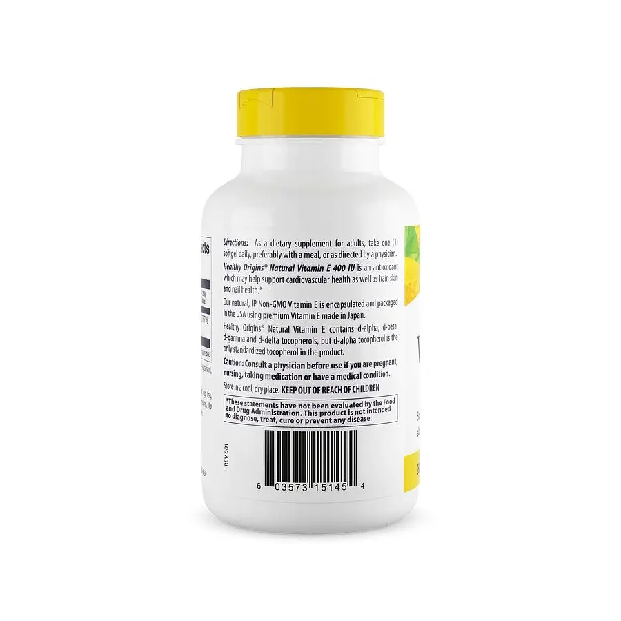 Витамины и минералы Healthy Origins Vitamin E 400 IU 180 капсул - фото 3