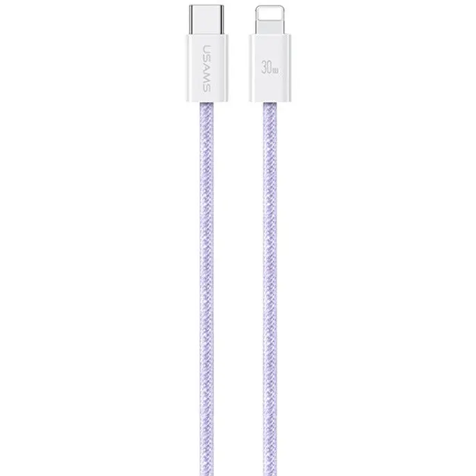 USB Кабель Usams U86 (US-SJ657) Type-C-Lightning PD 30W 3A 1.2m Фіолетовий