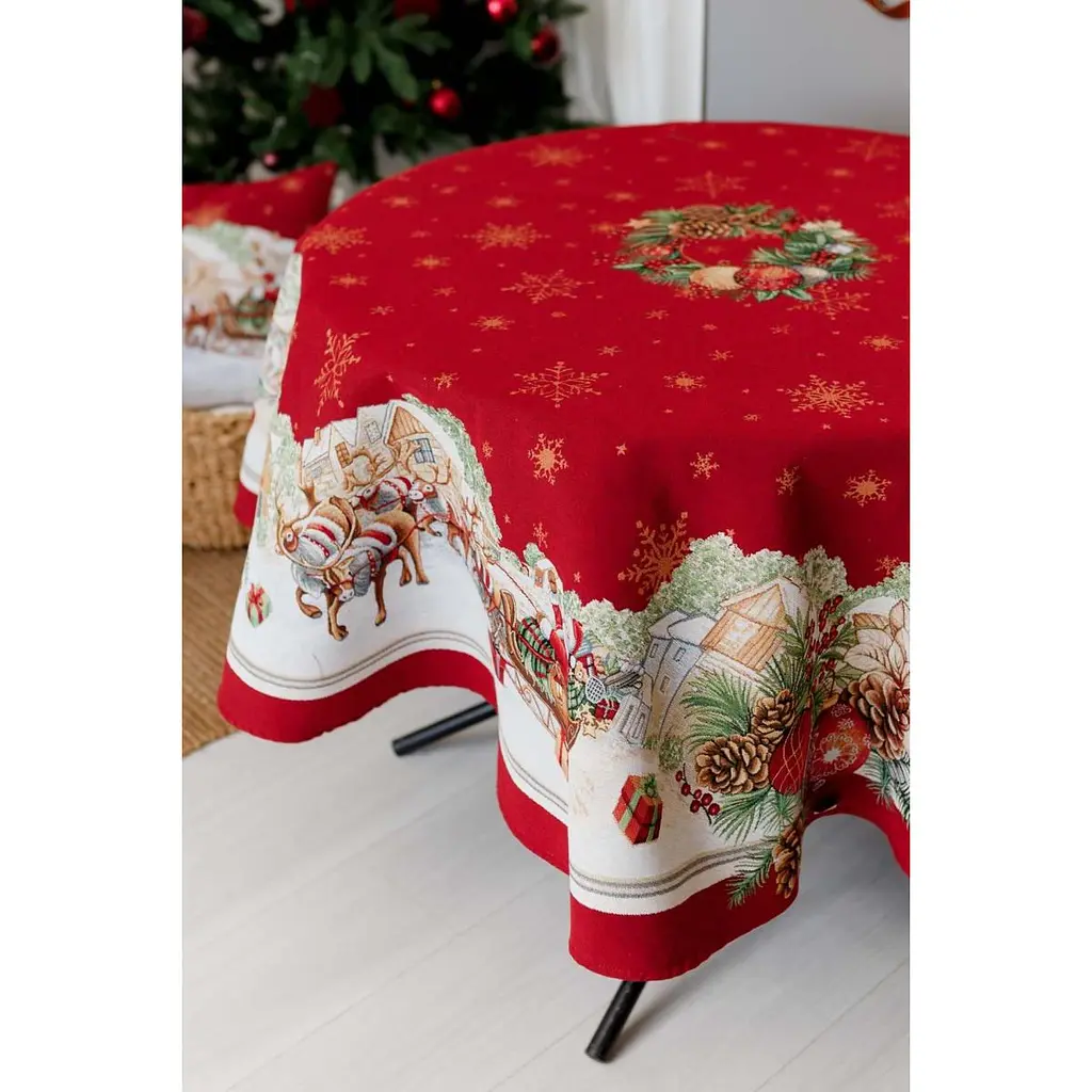 Скатерть гобеленовая Прованс Present с люрексом 136 см (41829) - фото 2