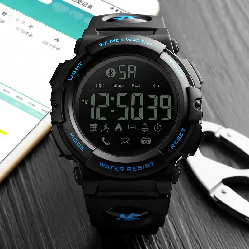 Мужские спортивные наручные часы Skmei 1303 с шагомером Синий - фото 4