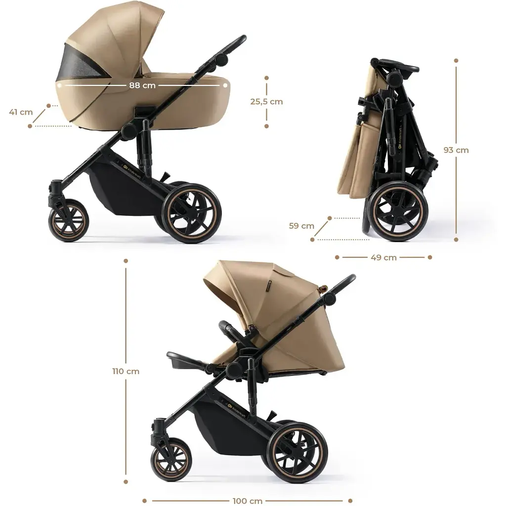 Универсальная коляска 2 в 1 Kinderkraft Prime 2 Sandrose Beige (KSPRIM02BEG2000) - фото 6