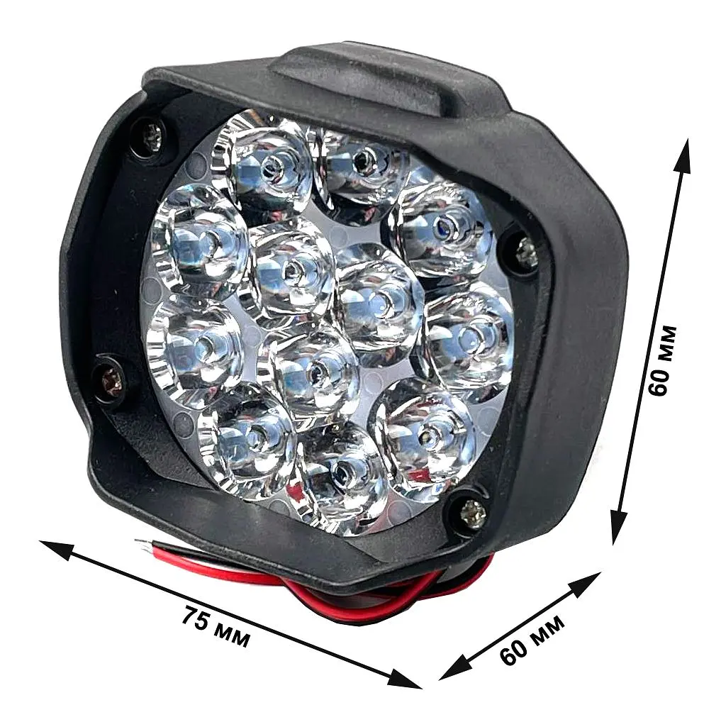 Додаткова LED фара 12W (1W x 12) 12-85V 60x75x60 мм Далекий 1 шт. - фото 2