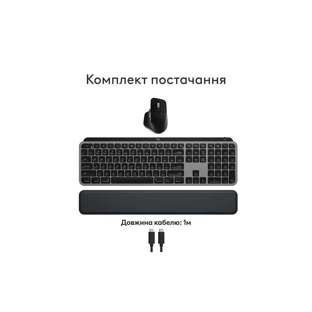Комплект Logitech MX Keys S Combo для MAC Bluetooth/Wireles UA Space Grey (920-012845) - фото 5