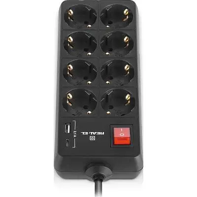 Мережевий фільтр живлення REAL-EL RS-PROTECT 805 3m, black (EL122300043) - фото 6