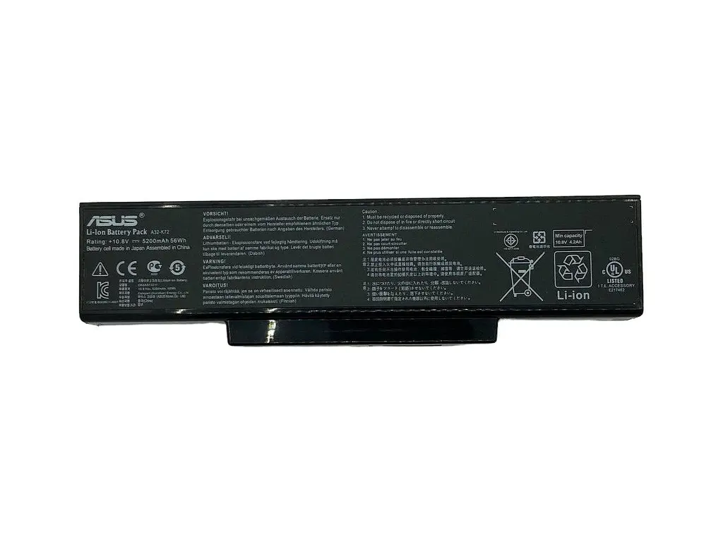 Акумулятор для ноутбука Asus A32-K72 10.8V Black 4400 mAh - фото 2