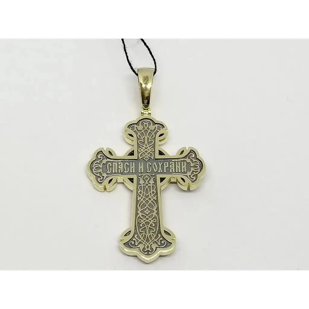Золотий хрестик Харківська ювелірна фабрика. Розп'яття Христа. 11484-ЧЕВРО - фото 3