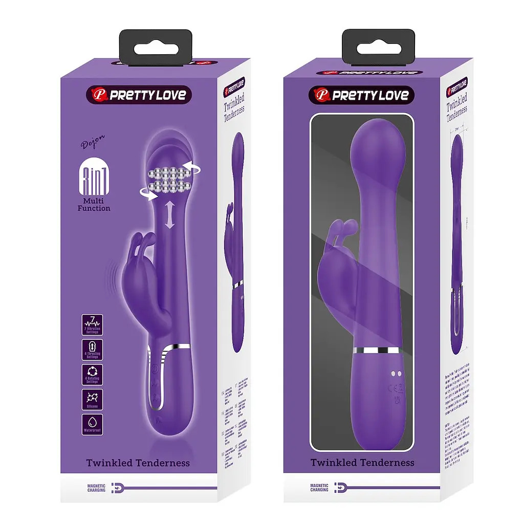 Вібратор-кролик Pretty Love Dejon 22.6 см фіолетовий - фото 9