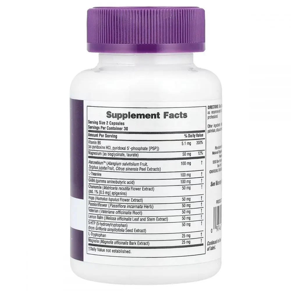 Комплекс для зняття стресу NaturesPlus Stress & Sleep Complex Melatonin Free 60 капсул - фото 2
