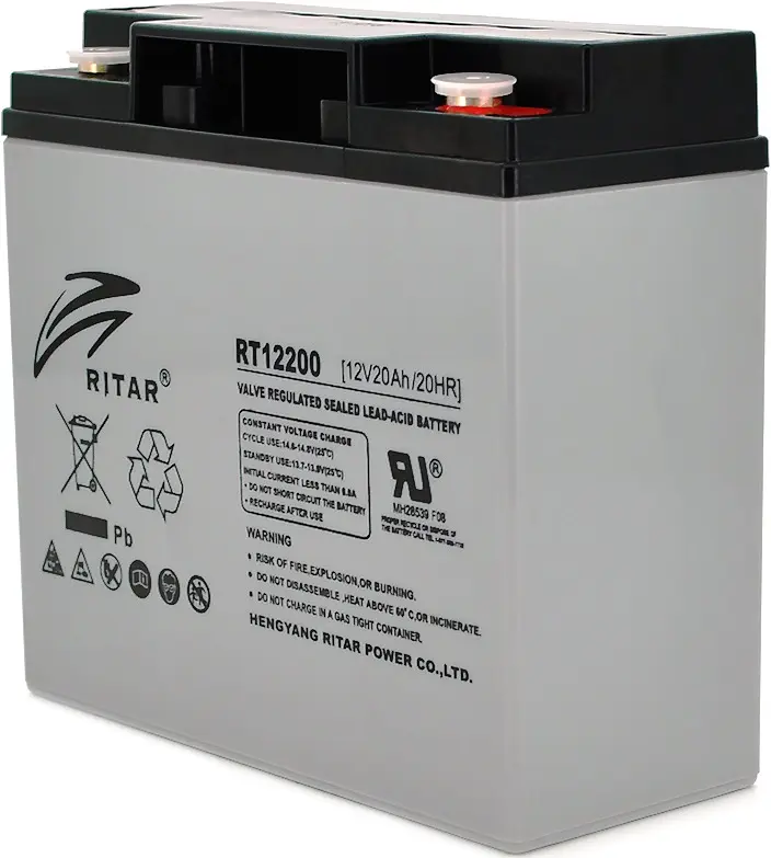Батарея для ДБЖ 12В 20Аг AGM Ritar RT12200 12V 20.0Ah 181х77х167 мм - фото 2