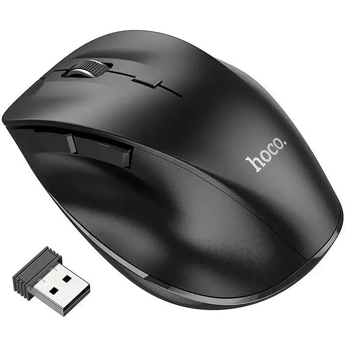 Миша бездротова HOCO GM24 Mystic six-button dual-mode BT та 2.4G чорна - фото 3
