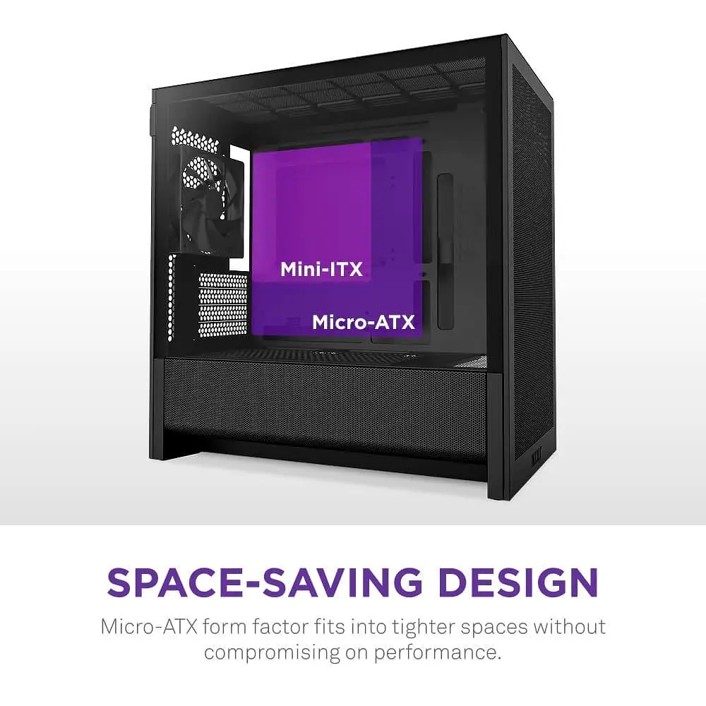 Корпус NZXT H3 Flow Tempered Glass без БП Black (CC-H31FB-01) - фото 5