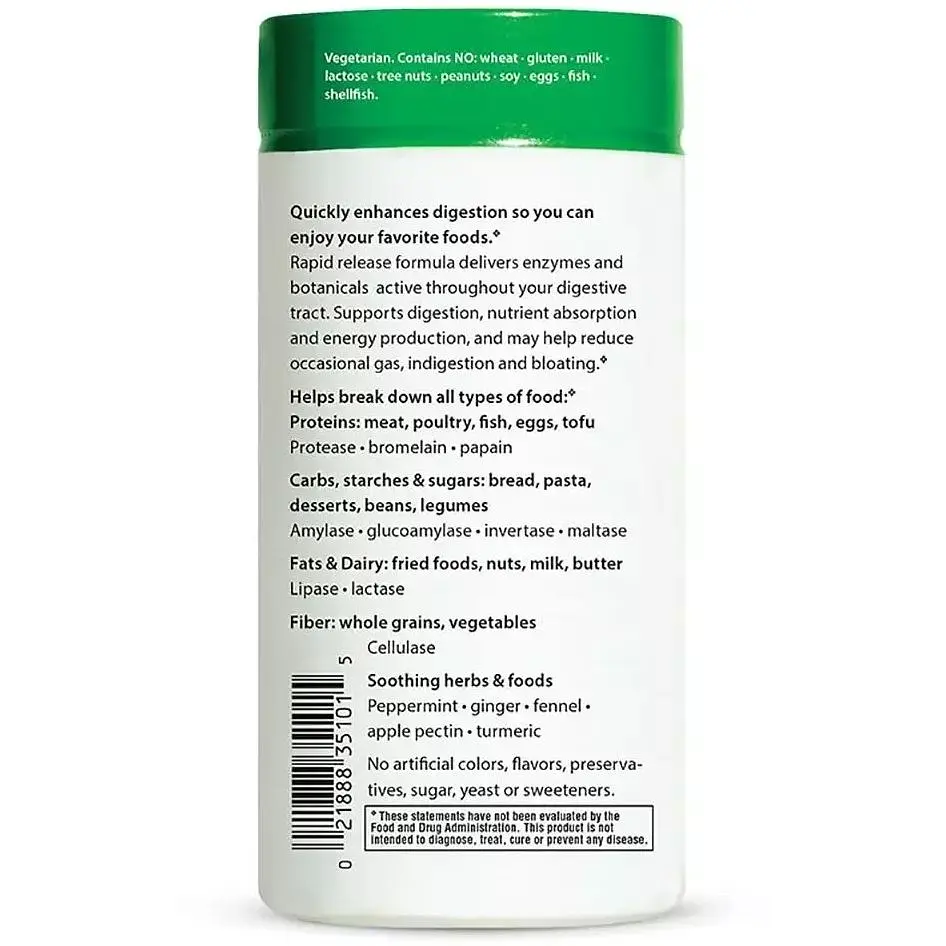 Система ферментів Rainbow Light Advanced Enzyme System Rapid Release Formula 180 вегетаріанських капсул - фото 3