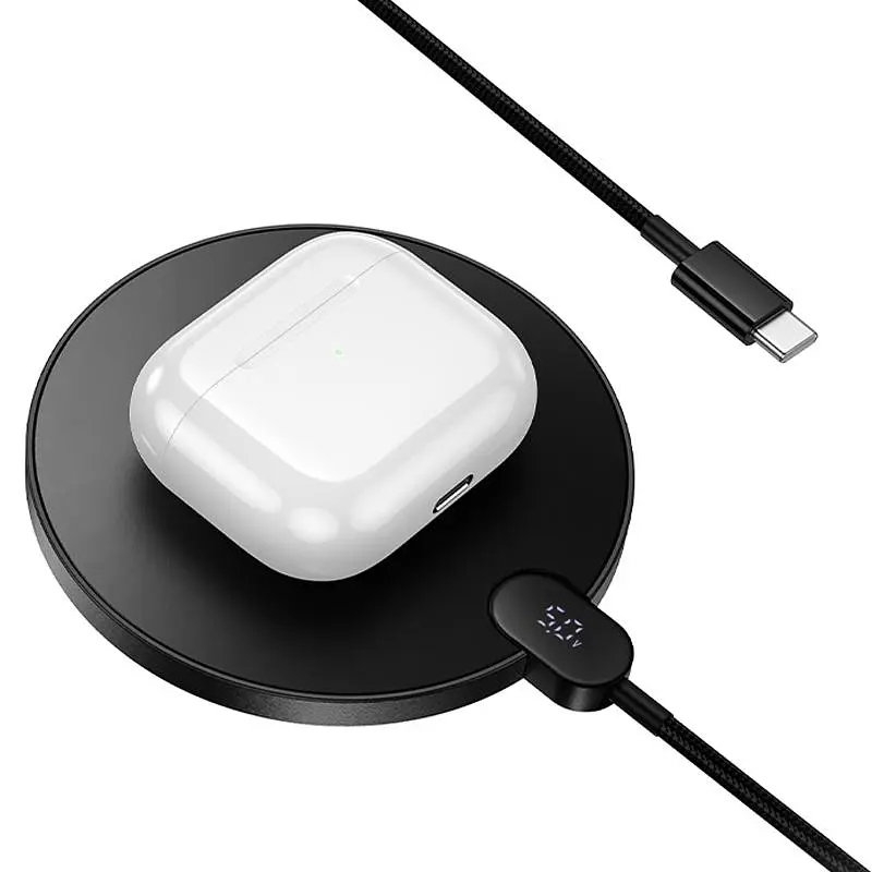 БЗП Hoco CW62 Peak with digital display and cable 15W Black - фото 3