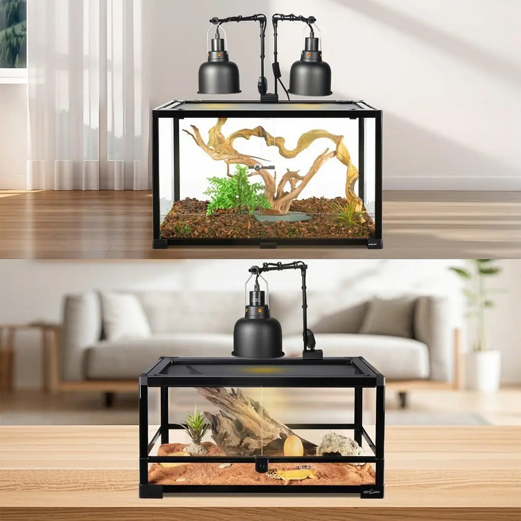 Тримач для ламп Repti-Zoo Dual Light Bracket LH023D подвійний кронштейн для тераріуму 360° - фото 8