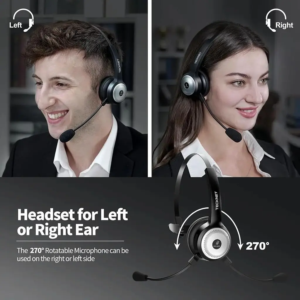 Гарнітура Tecknet  Bluetooth 5.0 із мікрофоном для ПК - фото 5