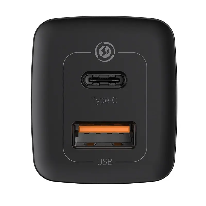 Сетевое зарядное устройство для Baseus GaN Lite 1USB + Type-C 65W CCGAN2L-B01 Black - фото 3