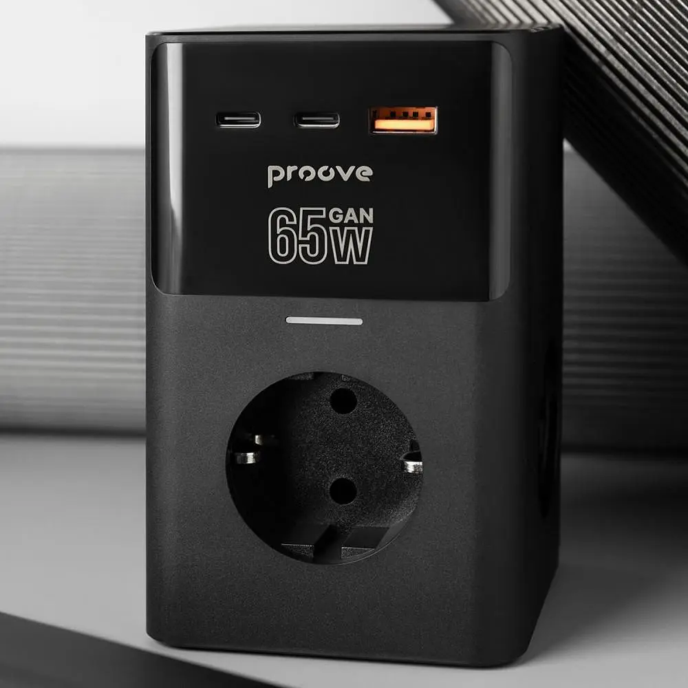 Мережевий фільтр Proove Power Cube 65W (3xAC + 2xType-C + 1xUSB) 1.5m black (PSPC36801201) - фото 4