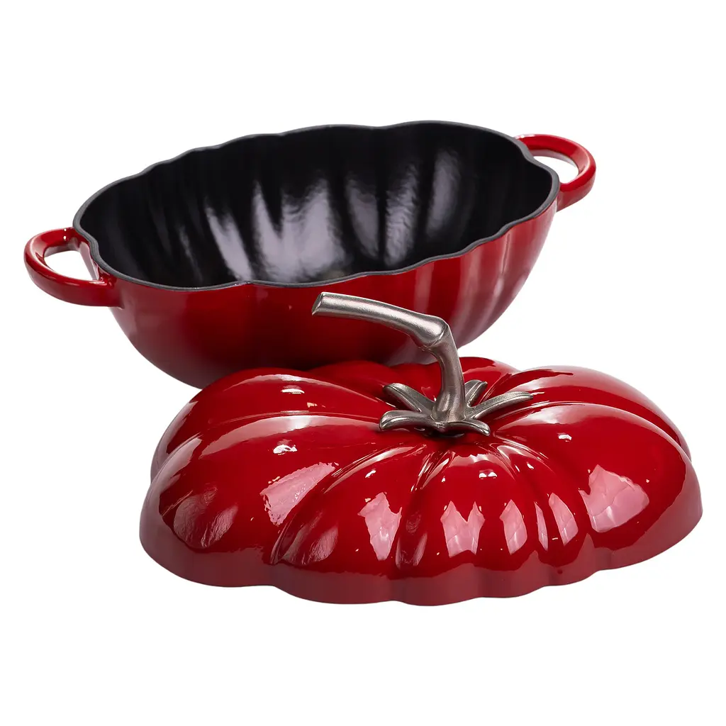 Каструля чавунна емальована Iron Tomato 2,5 л, червоний Yongkang HP-FLG-20 RED - фото 3