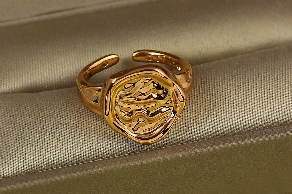 Кільце Xuping Jewelry розсувне борозна р 16 золотисте