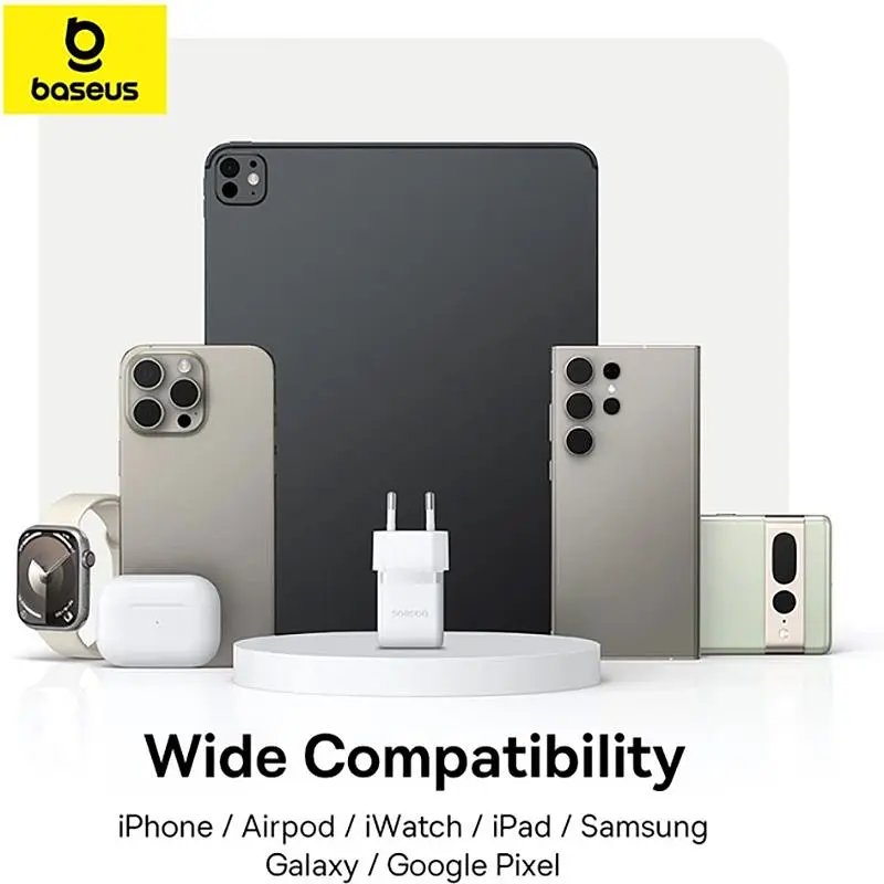 Мережевий зарядний пристрій Baseus Palm Fast Charger USB-C 30W + Cable USB-C to USB-C 60W 1m Moon White (P10111605213-01) [172514] - фото 11