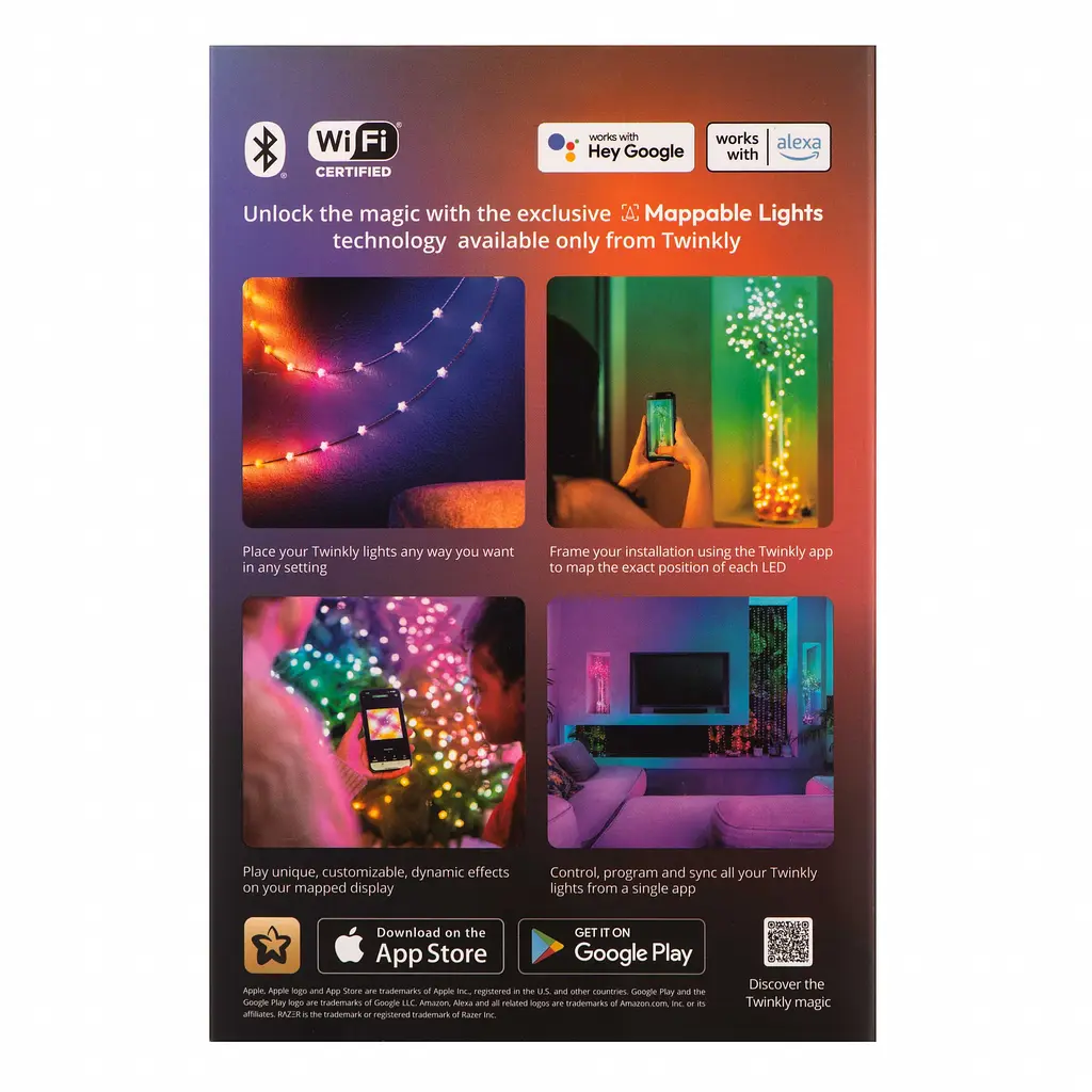Twinkly Гірлянда Smart LED Twinkly Strings Star RGB 200 IP20 12м USB-C кабель зелений без БЖ - фото 4