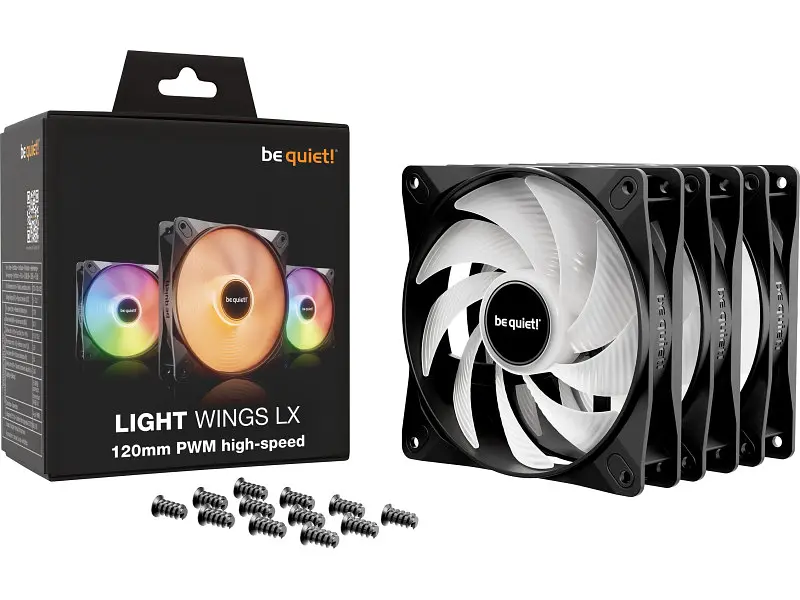 Вентилятор для корпусу Be quiet! Light Wings LX 120 PWM Triple-Pack Black (BL124) - фото 2