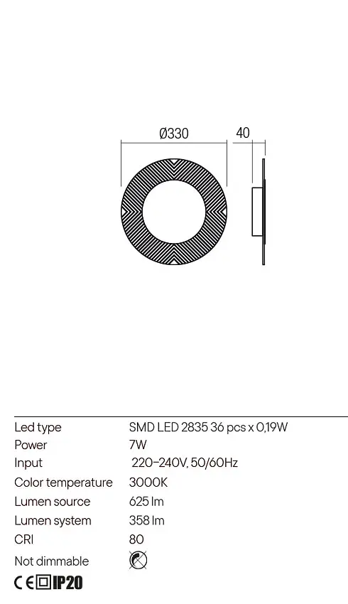 Бра Redo TATOO PL LED 7W 3000K BK (5.1.2) 01-2687 - фото 3