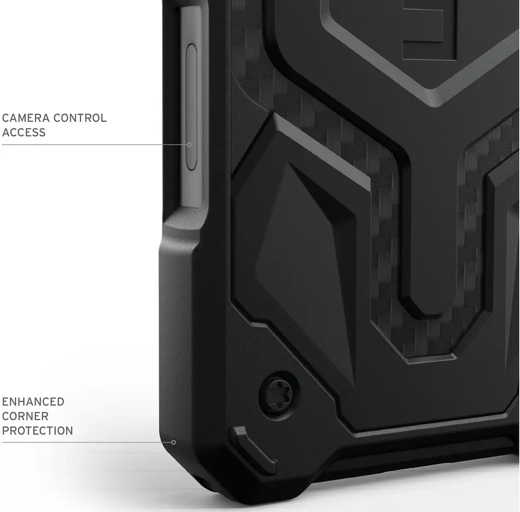 Чохол протиударний UAG Monarch Pro MagSafe для iPhone 16 Carbon Fiber Red 11449311F4242 - фото 9