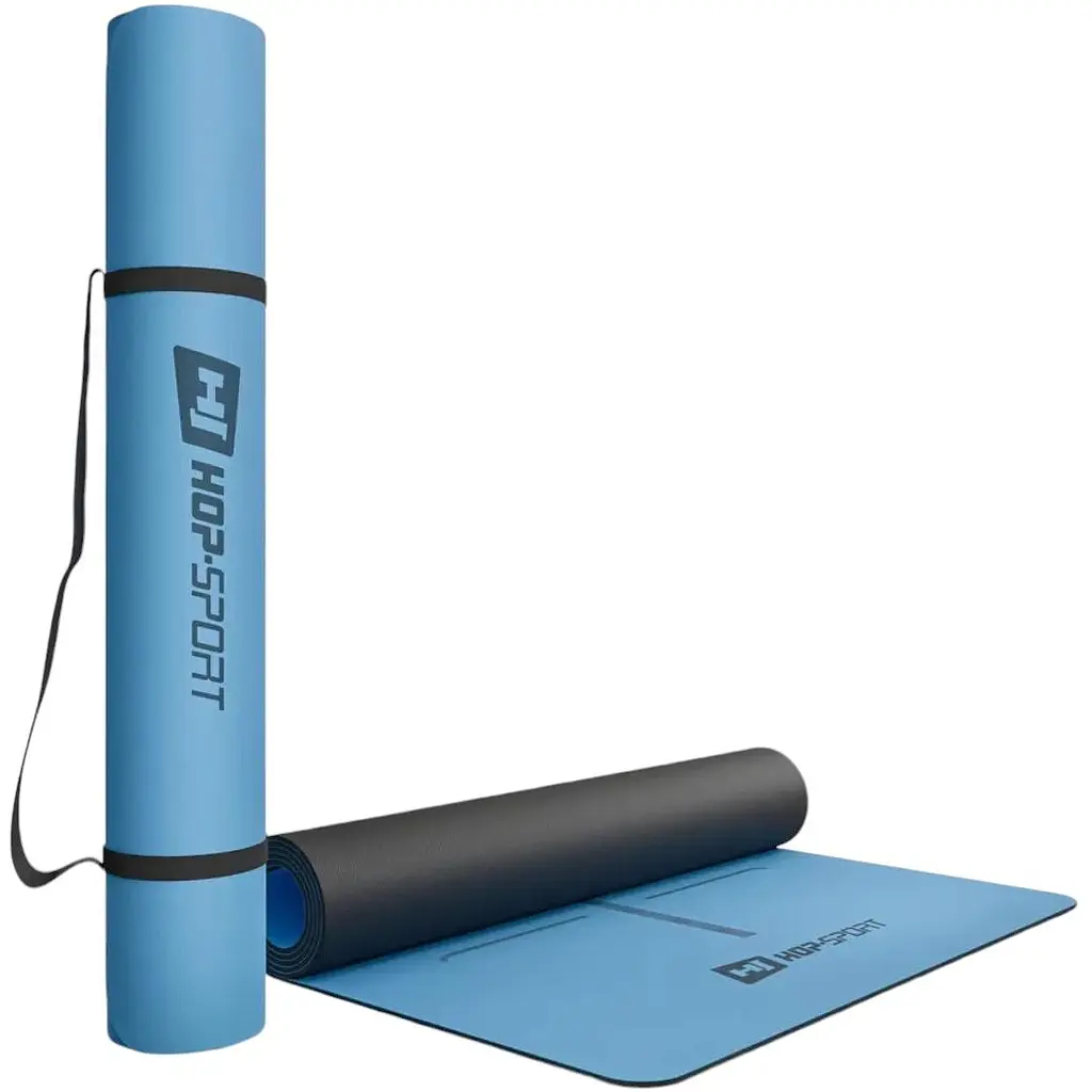 Фитнес-коврик для йоги Hop-Sport PU HS-P005GM 183x68 см темно-синий - фото 6