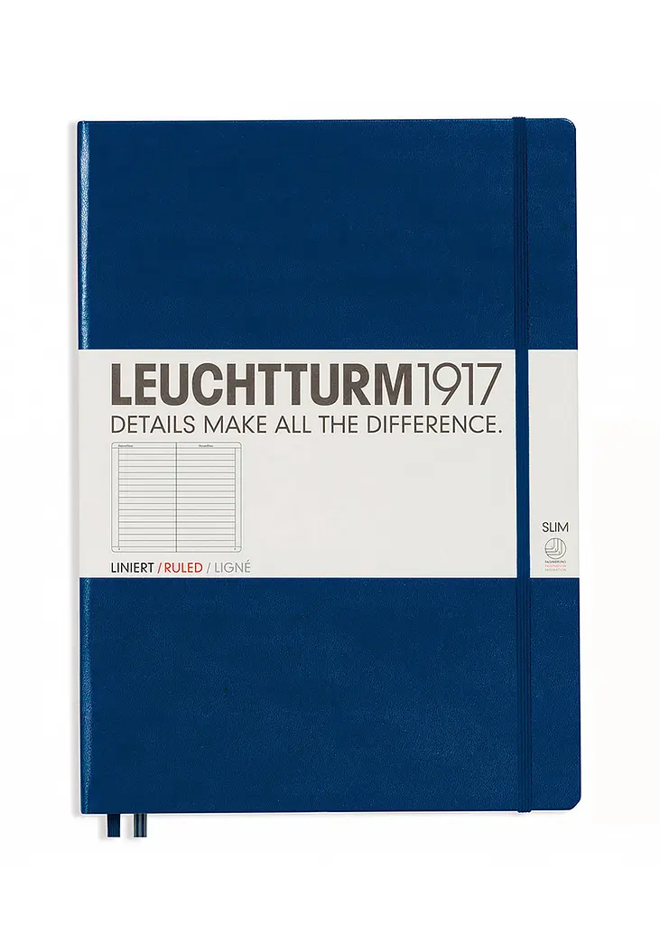 Блокнот Leuchtturm1917 Master Slim A4+, темно-синій, лінія (342926) - фото 7